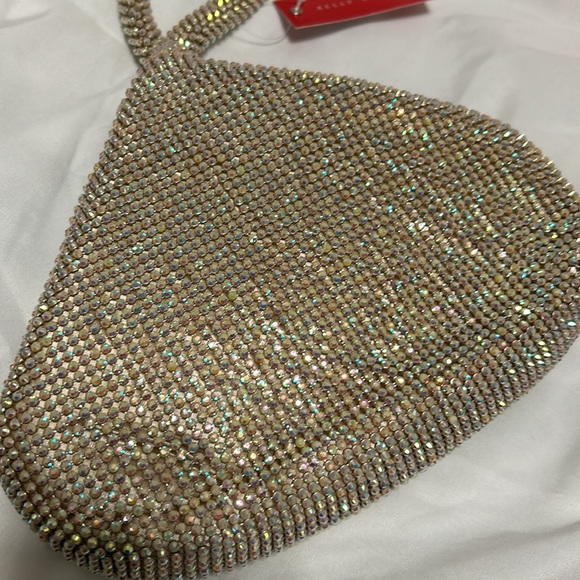 Kelly & Kattie evening purse bag, gold multi colors. Wrist strap - Picture 9 of 11